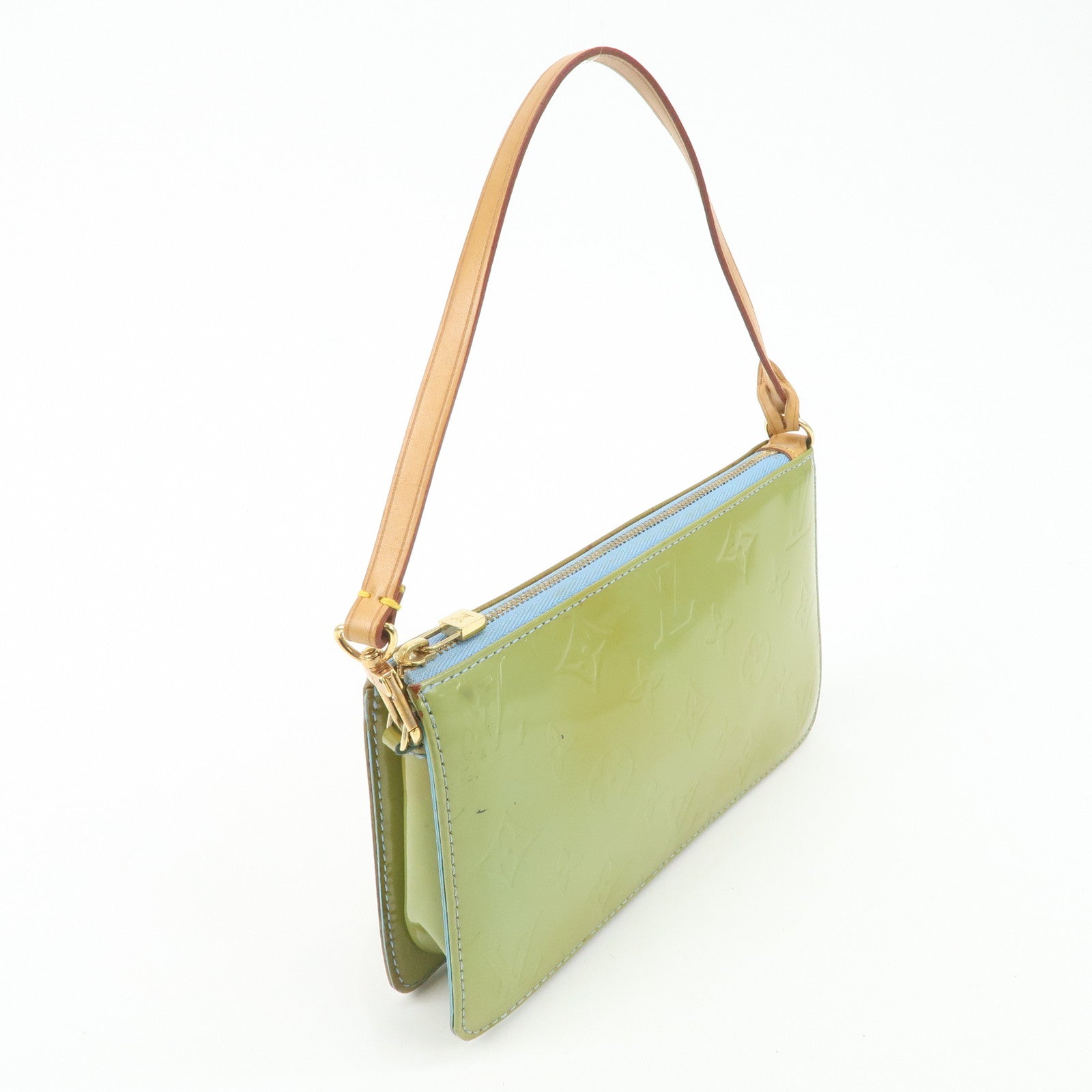 Louis Vuitton Monogram Vernis Lexington Hand Bag Baby Blue M91011 Used