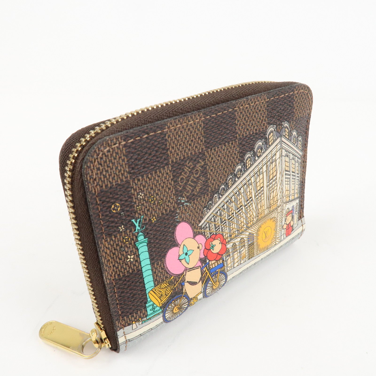 Louis Vuitton Damier Zippy Coin Purse Vivienne Brown N63552 Used