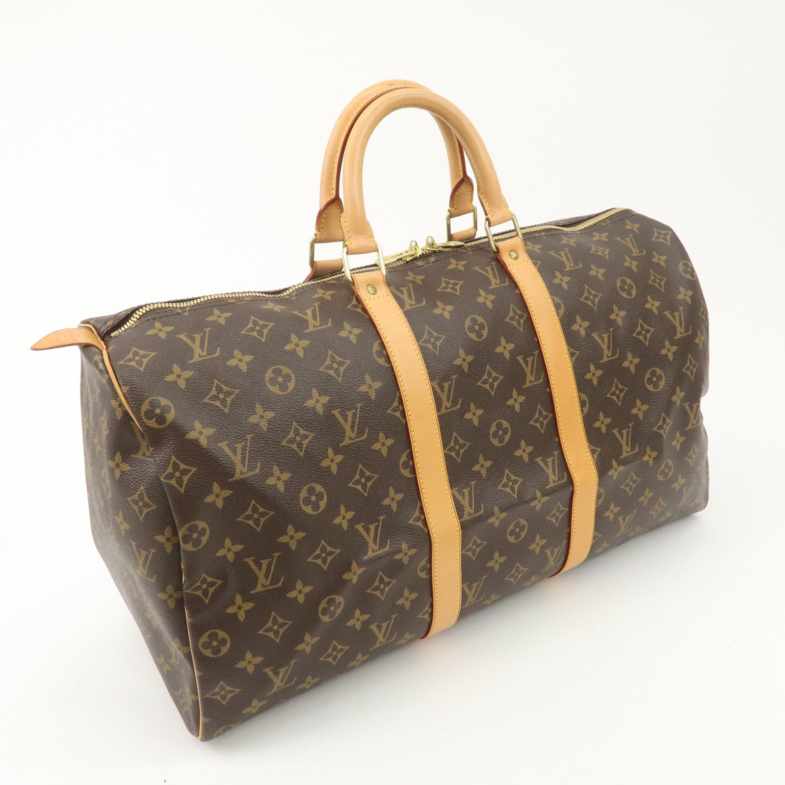 Louis Vuitton Monogram Keep All 50 Boston Bag Brown M41426 Used