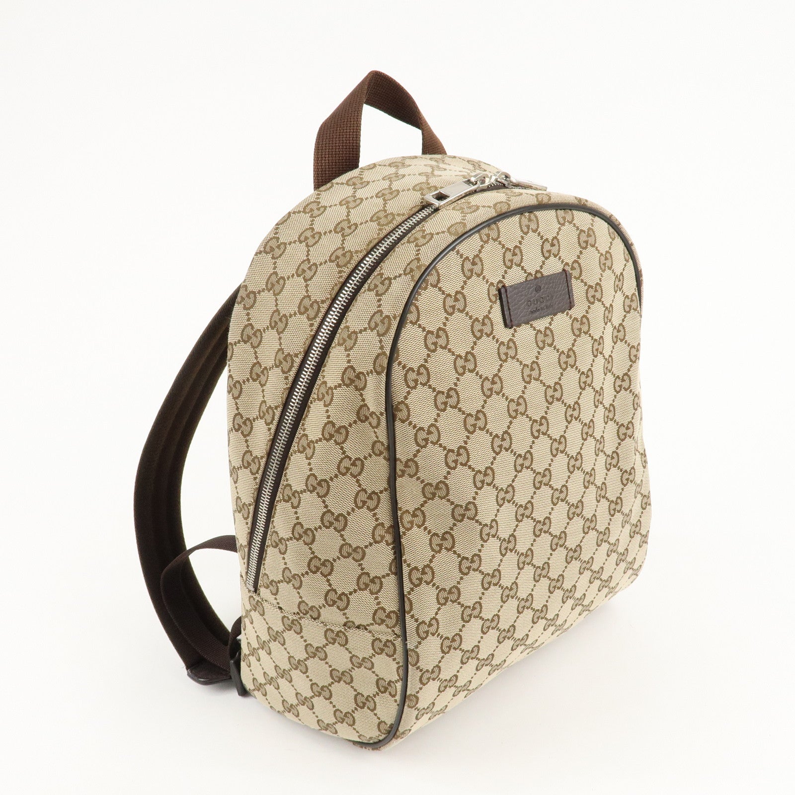 GUCCI GG Canvas Leather Backpack Beige Brown 449906 Used