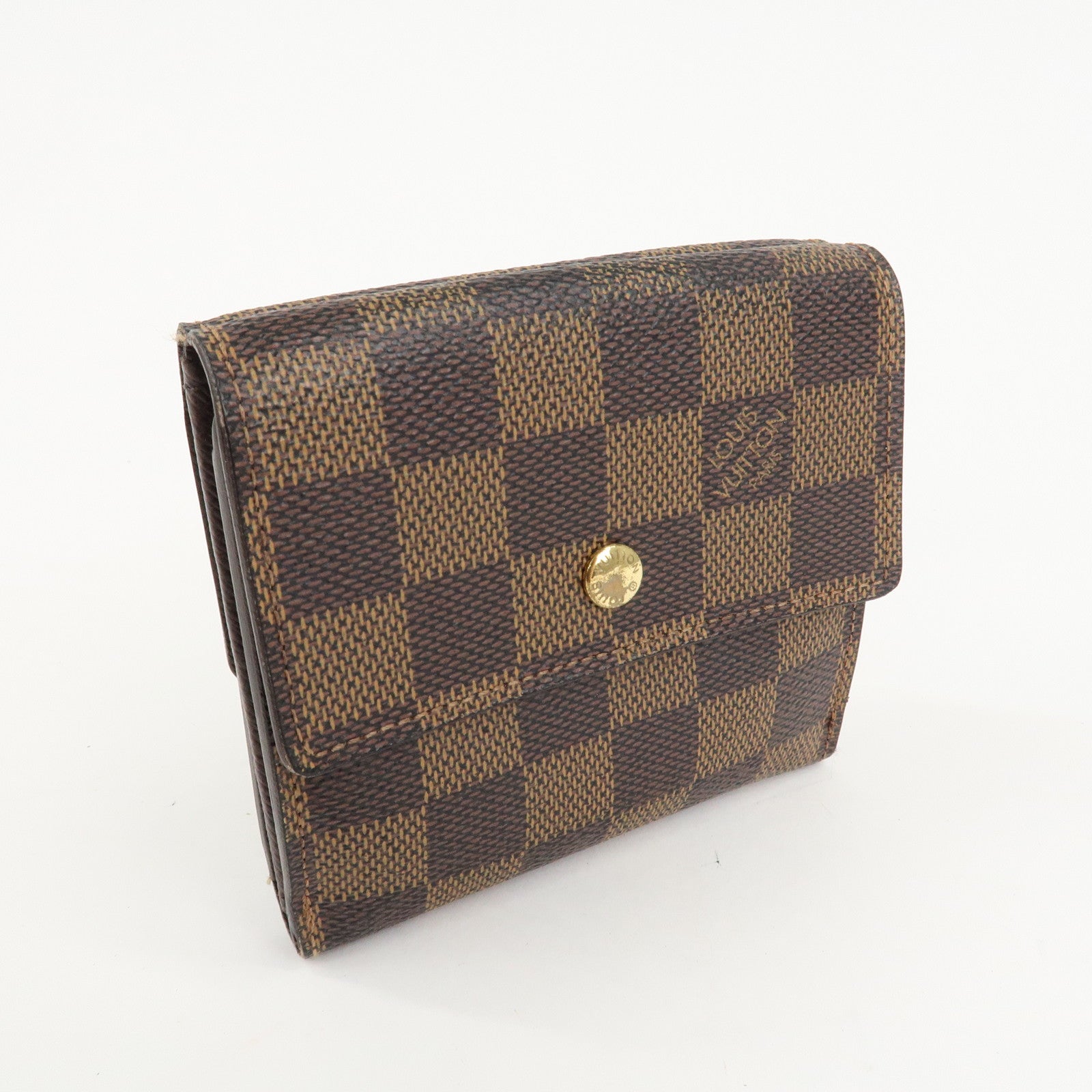 Louis Vuitton Damier Ebene Portefeuille Elise Wallet N61654 Used