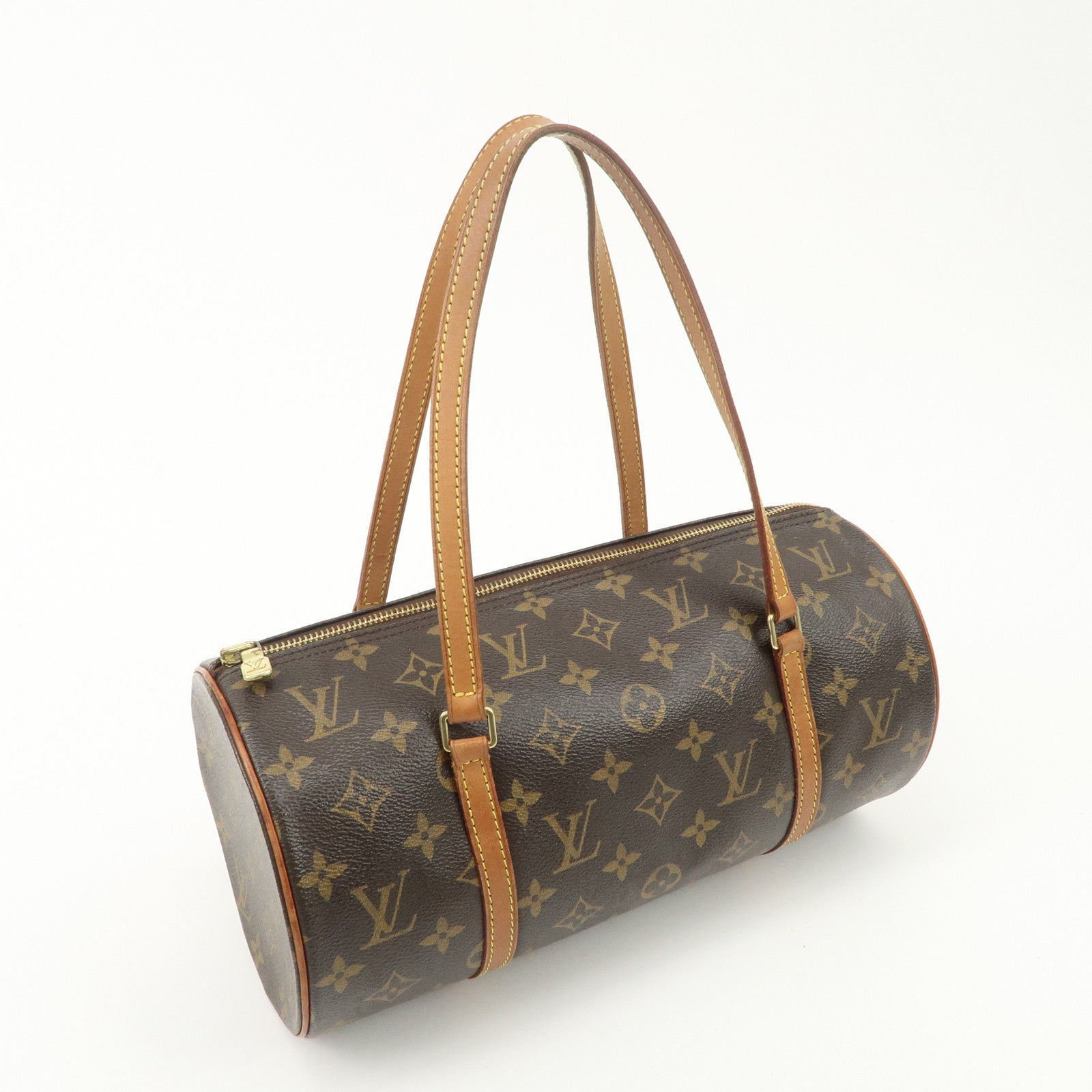 Louis Vuitton Monogram Papillon 30 Hand Bag New Style Brown M51385 Used