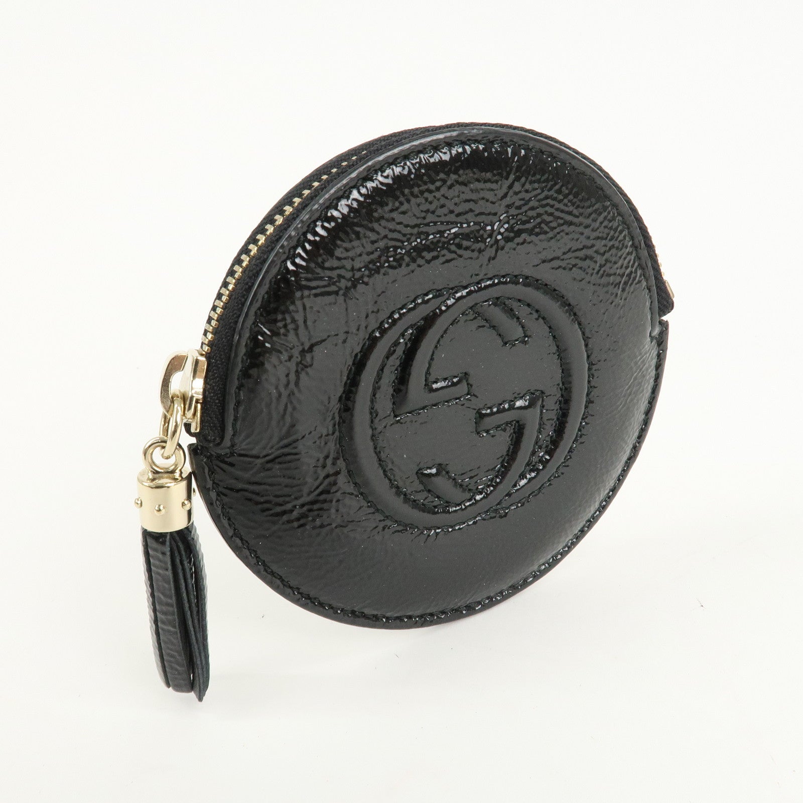 GUCCI SOHO Patent Leather Coin Purse Black 337946 Used
