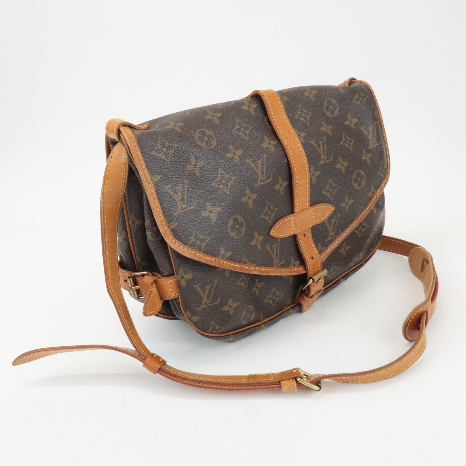 Louis Vuitton Monogram Saumur 30 Shoulder Bag Brown M42256 Used