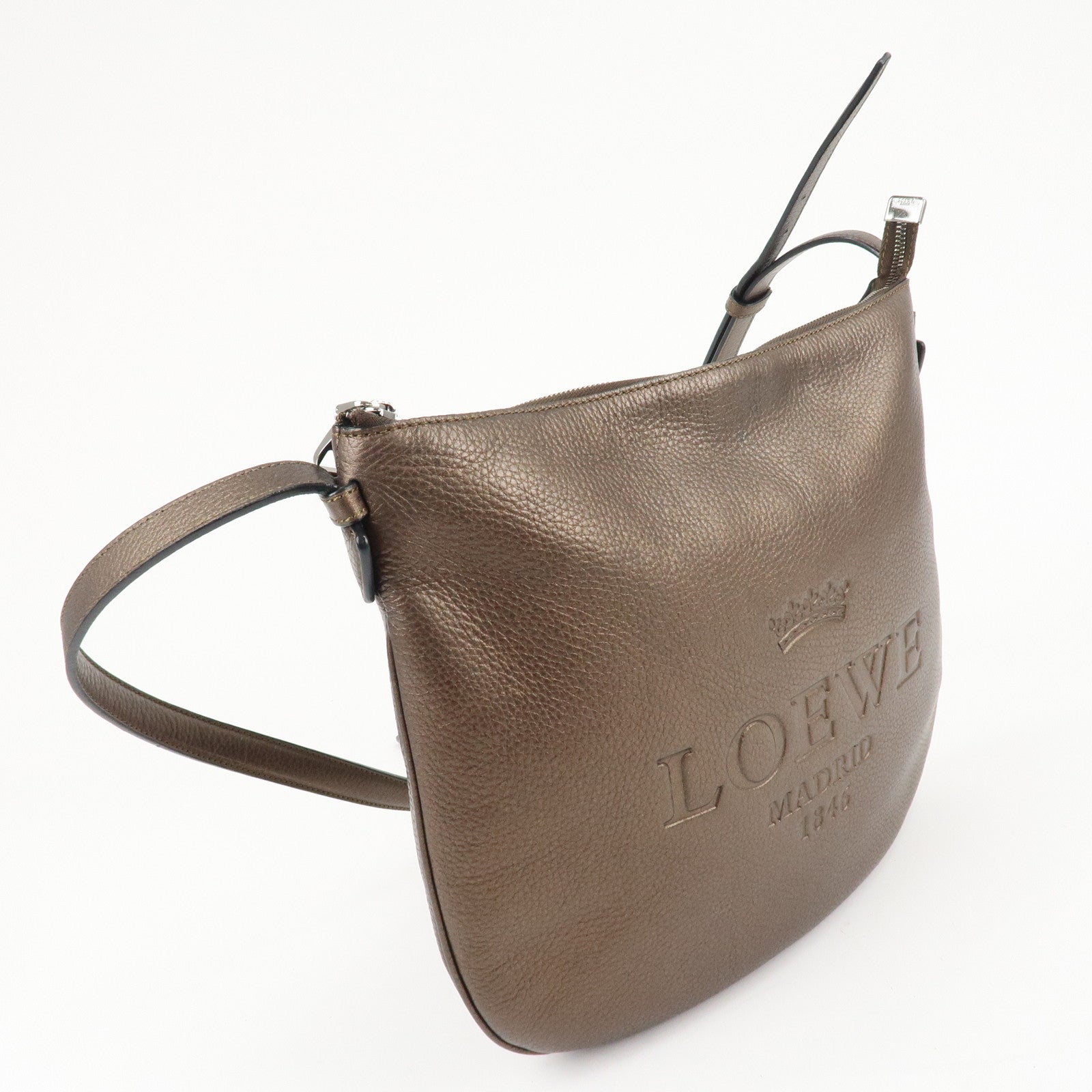 LOEWE Heritage Leather Shoulder Bag Brown *Outlet Used