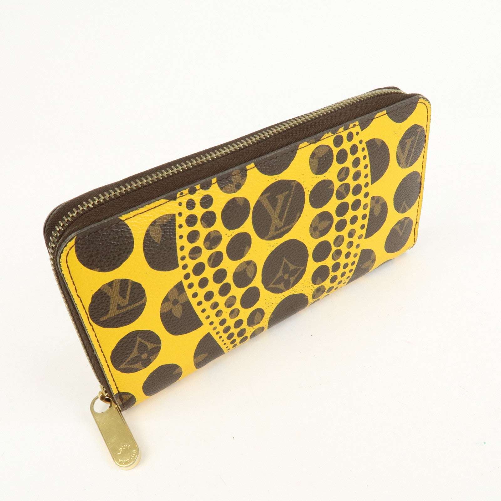 Louis Vuitton Monogram Zippy Wallet Pumpkin Dots Jaune M60449 Used