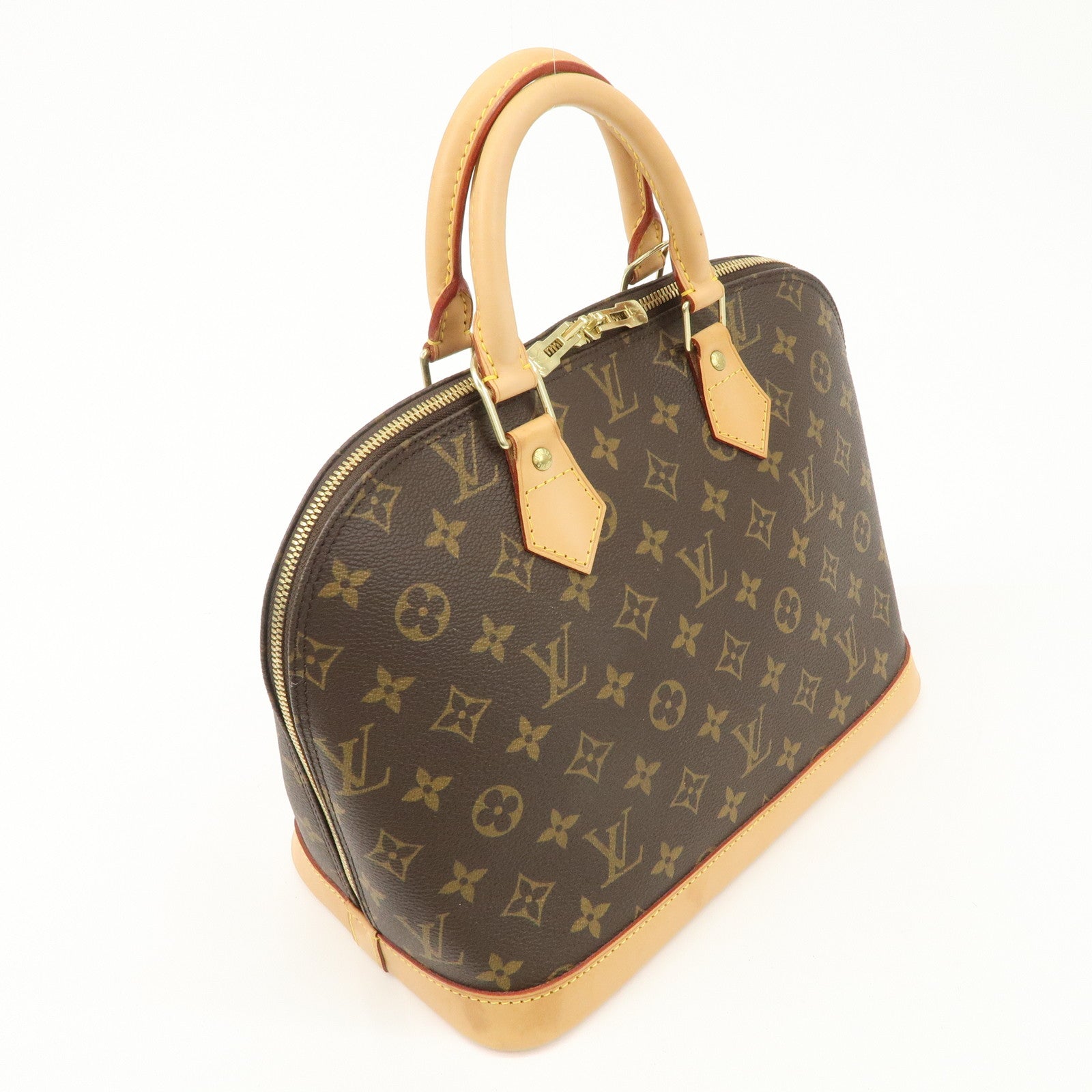 Louis Vuitton Monogram Alma Hand Bag Brown M51130 Used