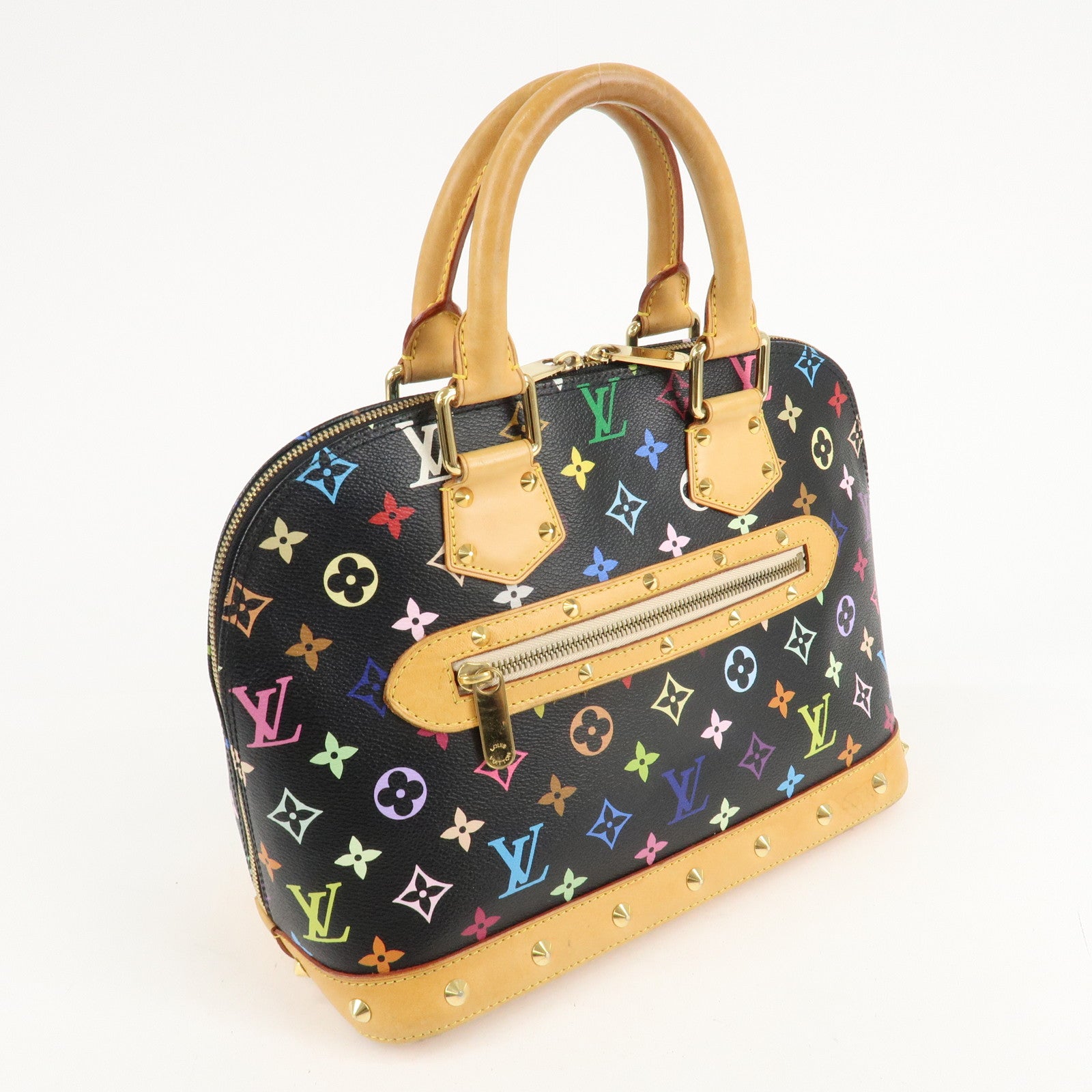 Louis Vuitton Monogram Multicolor Alma Hand Bag Noir M92646 Used