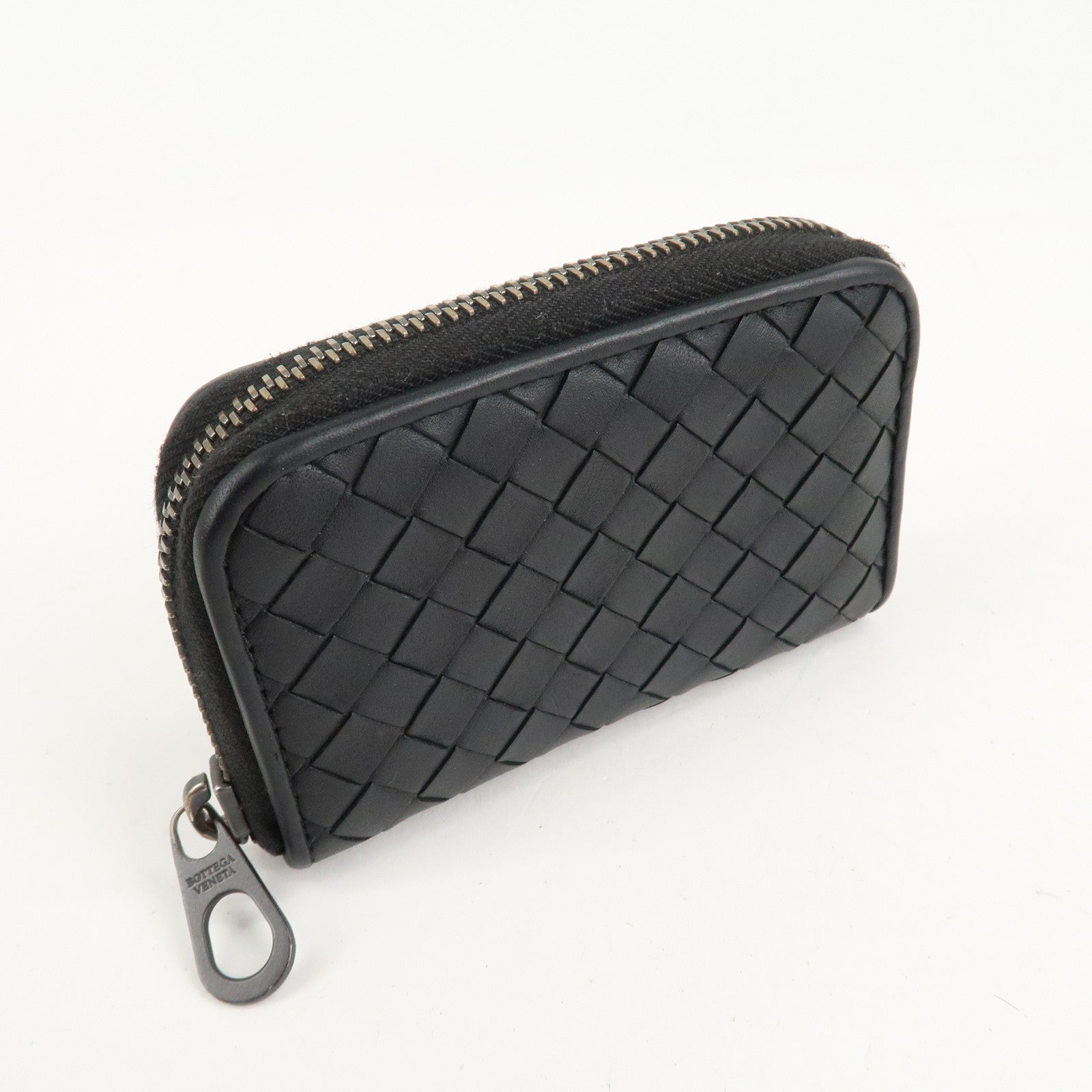 BOTTEGA VENETA Intrecciato Leather Round Zipper Coin Purse 473010 Used