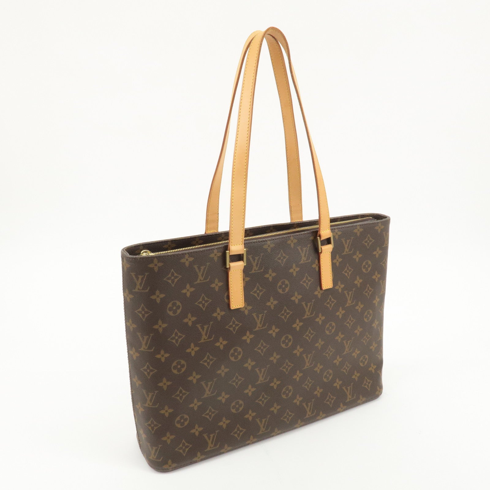 Louis Vuitton Monogram Luco Tote Bag Hand Bag Brown M51155 Used