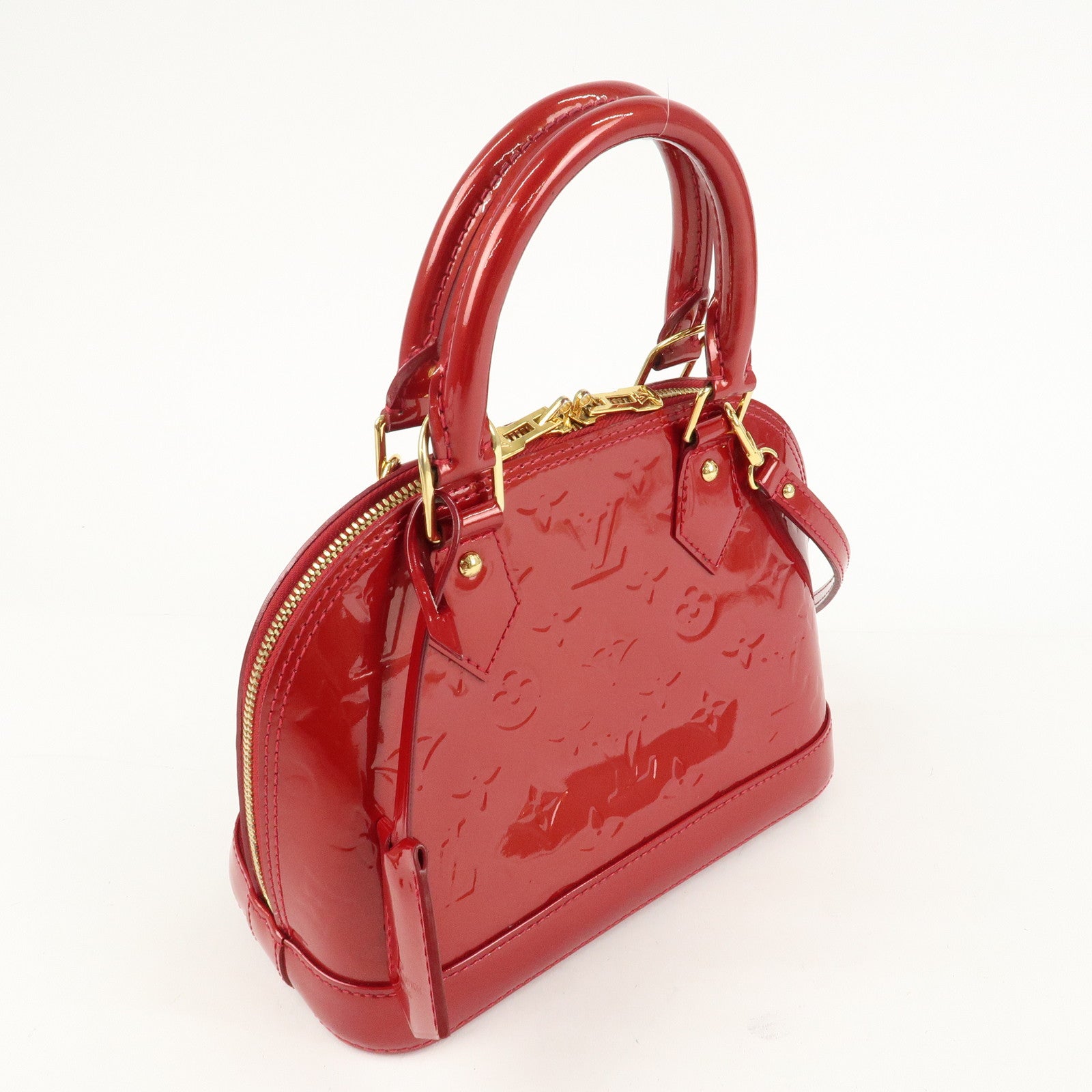 Louis Vuitton Monogram Vernis Alma BB 2Way Bag Red M91606 Used