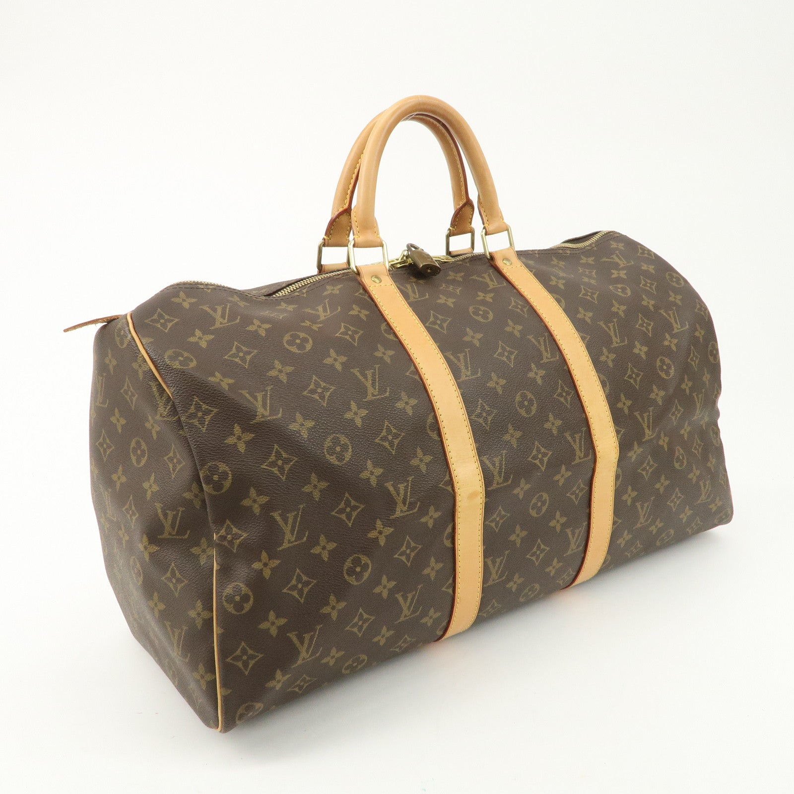 Louis Vuitton Monogram Keep All 50 Bag Boston Bag Brown M41426 Used