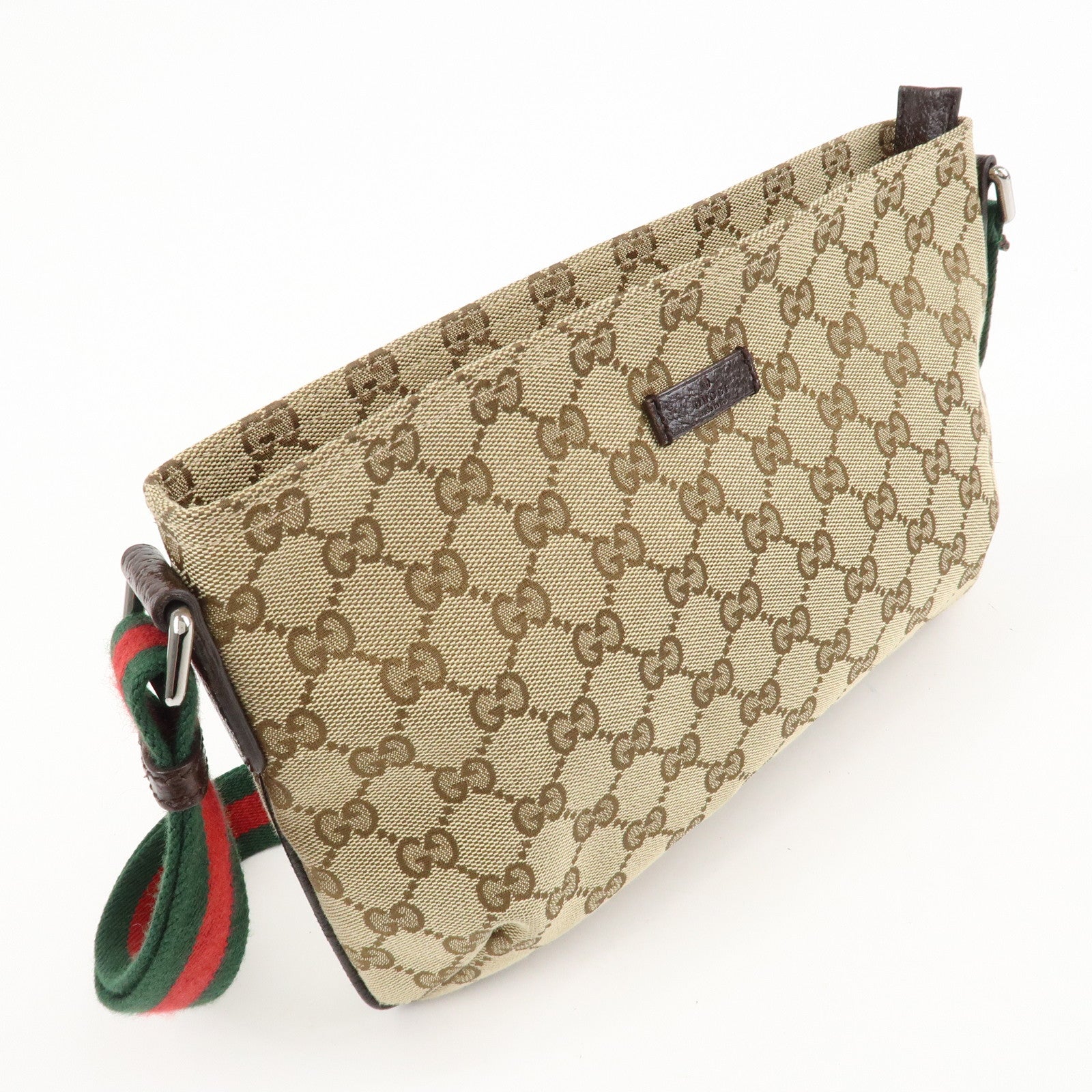 GUCCI Sherry GG Canvas Leather Shoulder Bag Crossbody 189749 Used