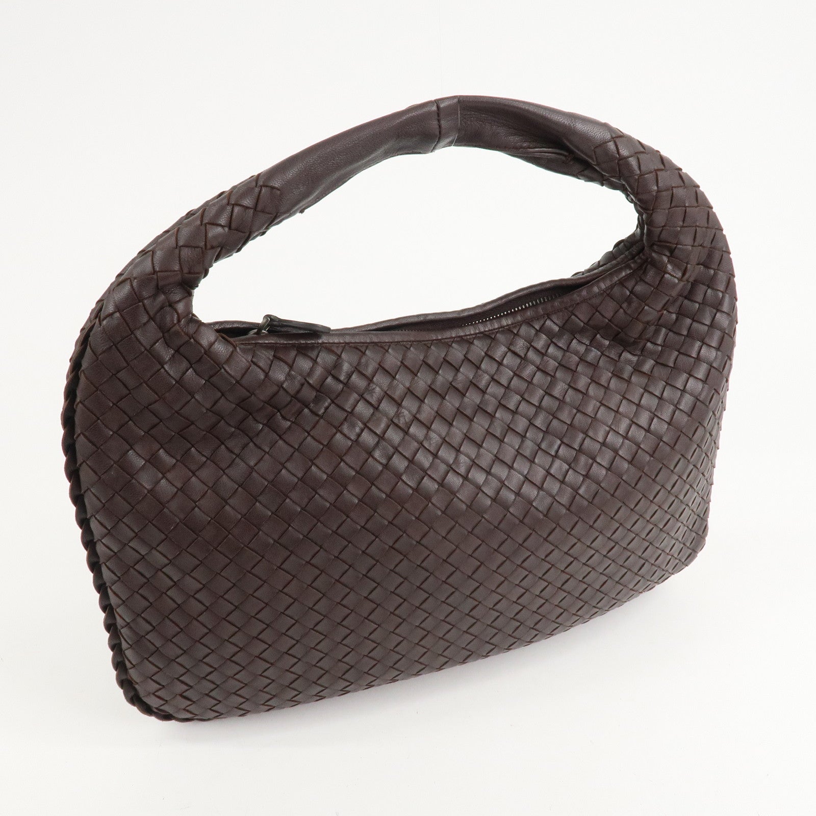 BOTTEGA VENETA Hobo Intrecciato Leather Shoulder Bag Brown 115653 Used
