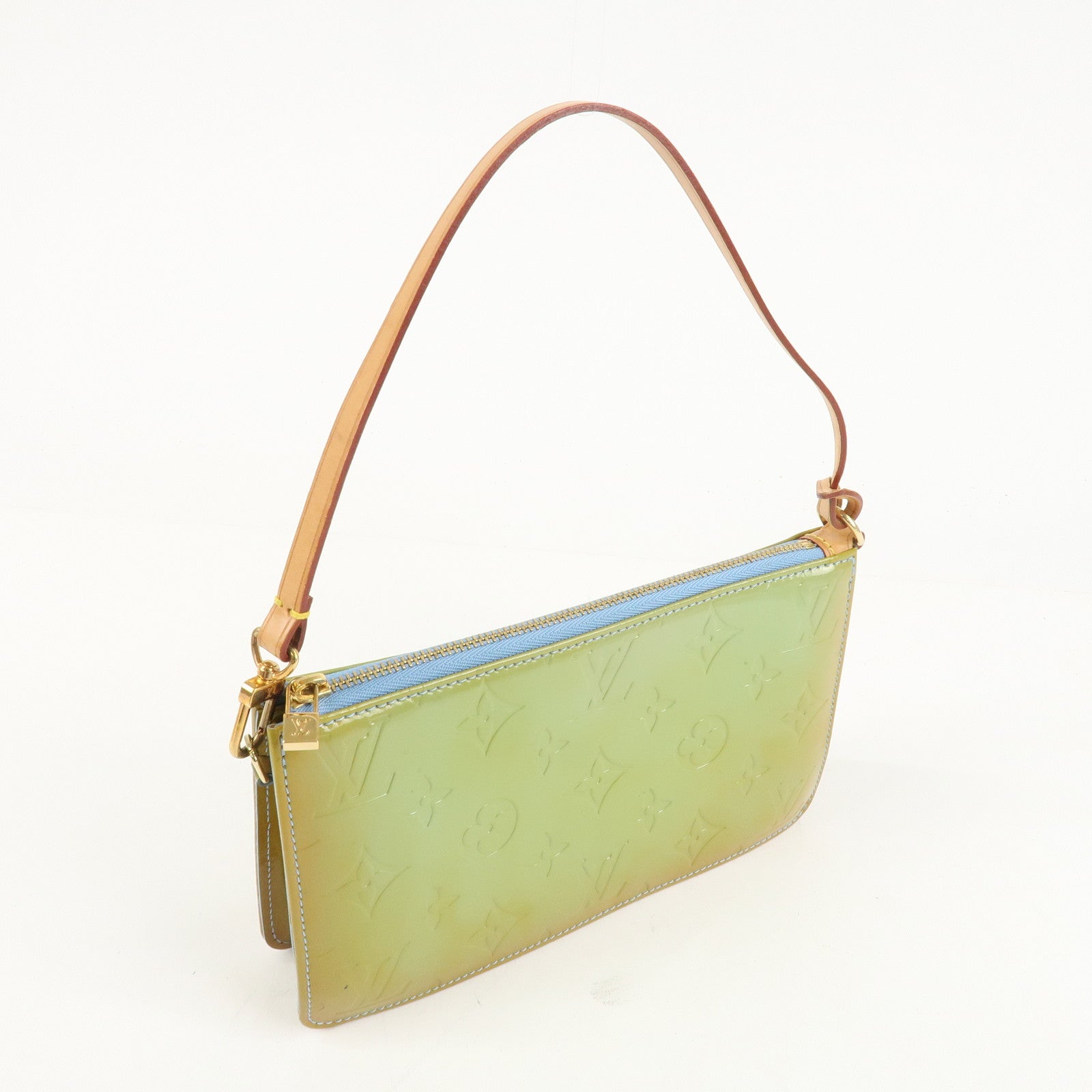 Louis Vuitton Monogram Vernis Lexington Hand Bag Baby Blue M91011 Used