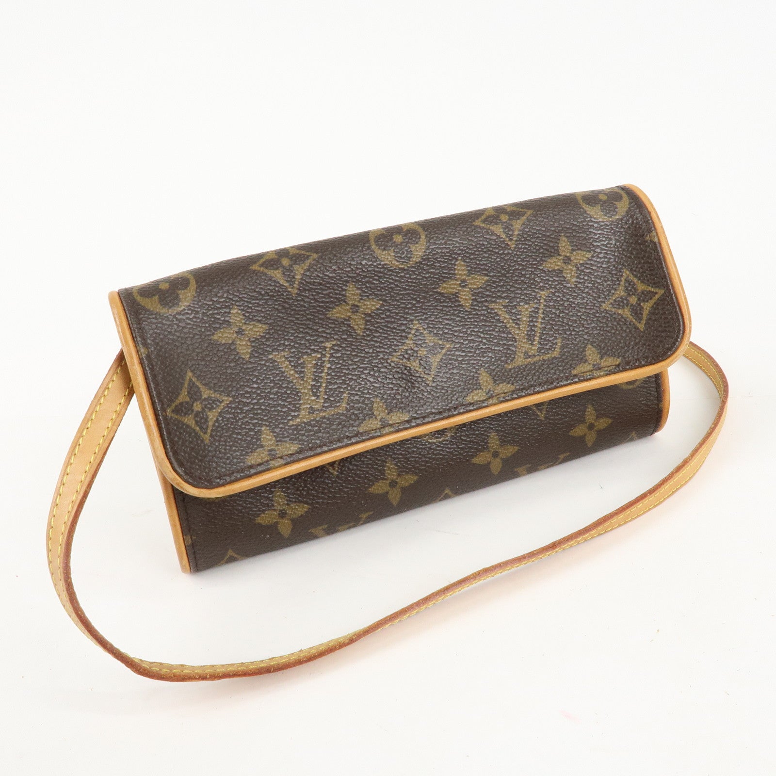 Louis Vuitton Monogram Pochette Twin PM 2Way Bag Brown M51854 Used