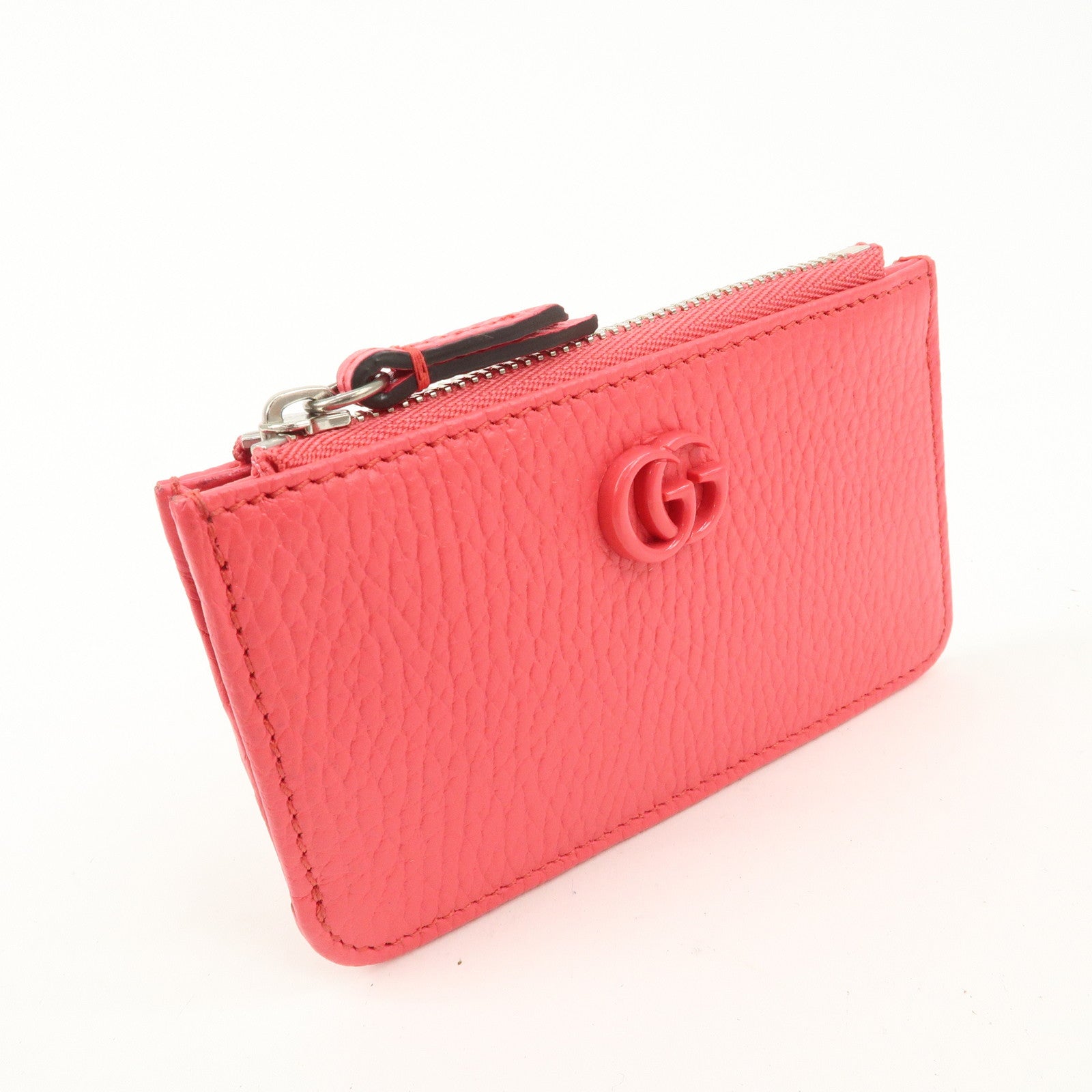 GUCCI GG Marmont Leather Card Case Coin Case Pink 701070 Used