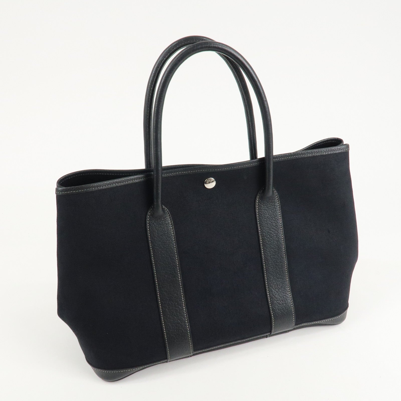 HERMES Toile Officier Negonda Garden Party PM I Stamped Tote Bag Used