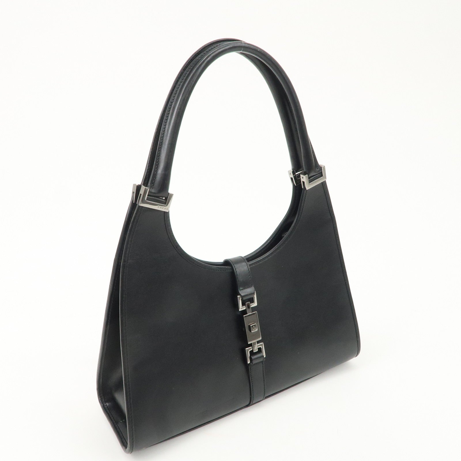 GUCCI Jackie Leather Shoulder Bag Hand Bag Black 002-1067 Used