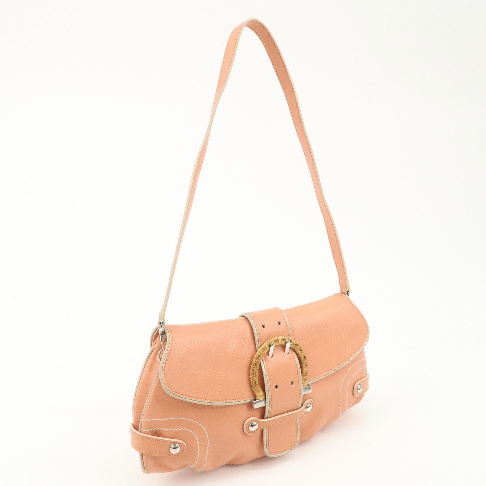 Salvatore Ferragamo Gancini Leather Shoulder Bag EE-21 6304 Used