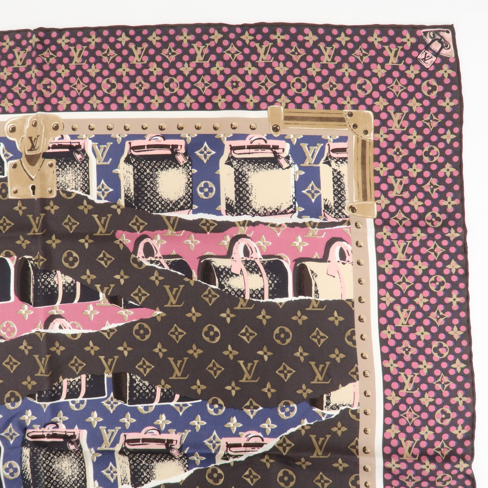 Louis Vuitton Monogram 100% Silk Scarf Monogram Wall Paper Print Used