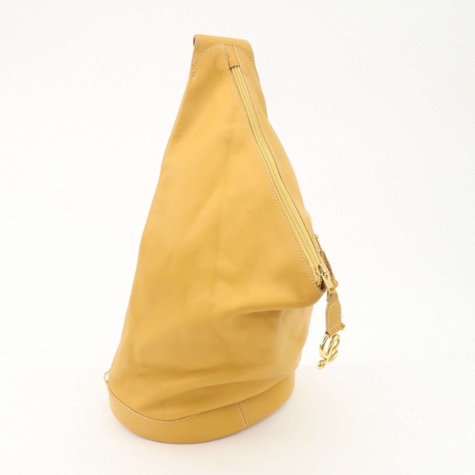 LOEWE Leather Anton Backpack Rucksack Shoulder Bag Yellow Used