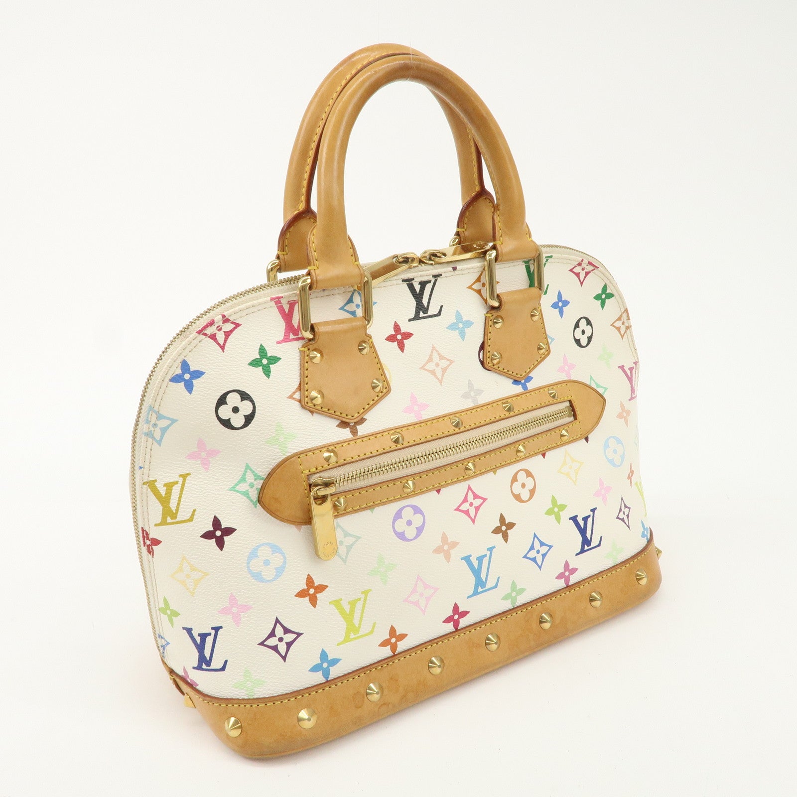 Louis Vuitton Monogram Multicolor Alma PM Hand Bag Blanc M92647 Used