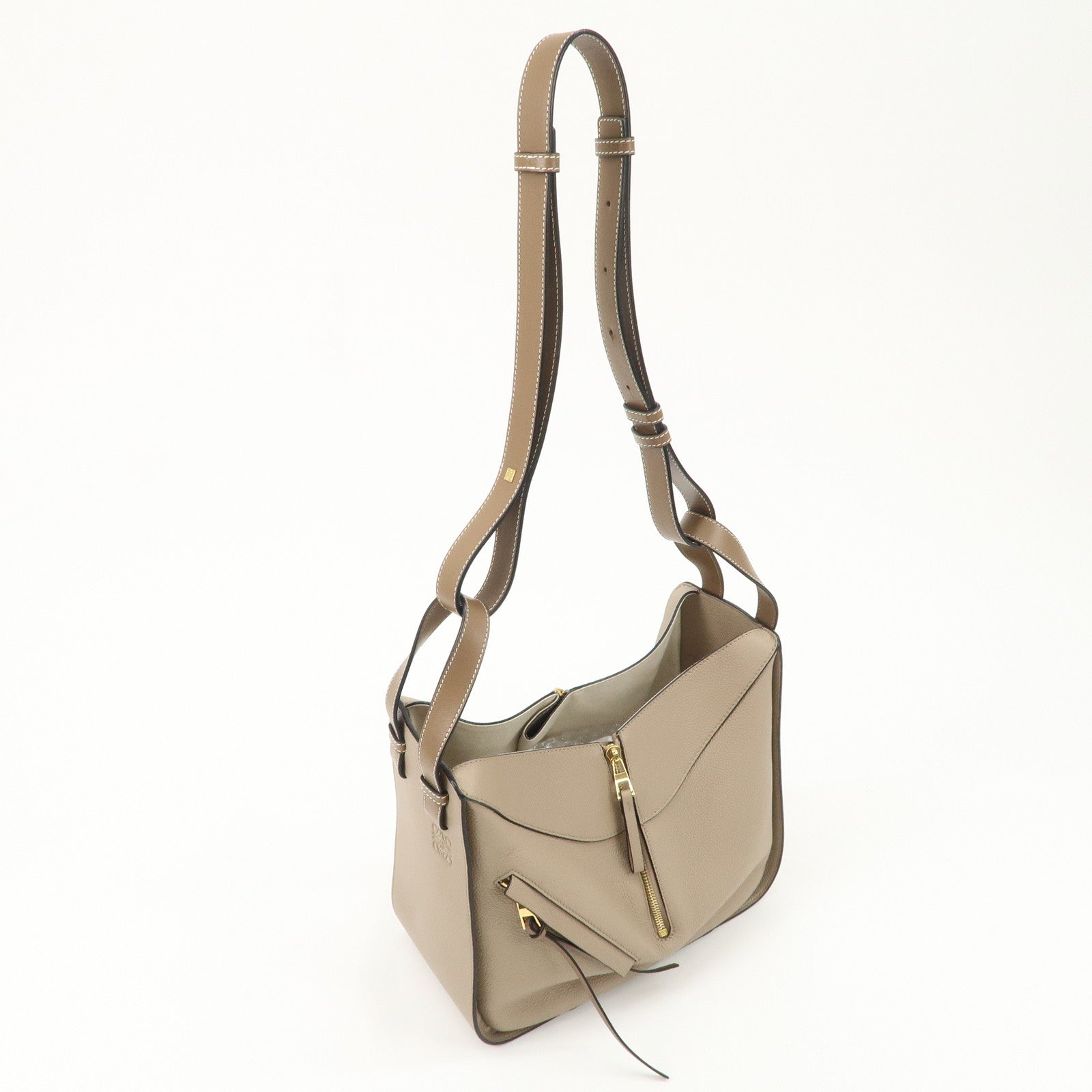 LOEWE Leather Hammock Small Shoudler Bag Beige 314.12BZ95 Used