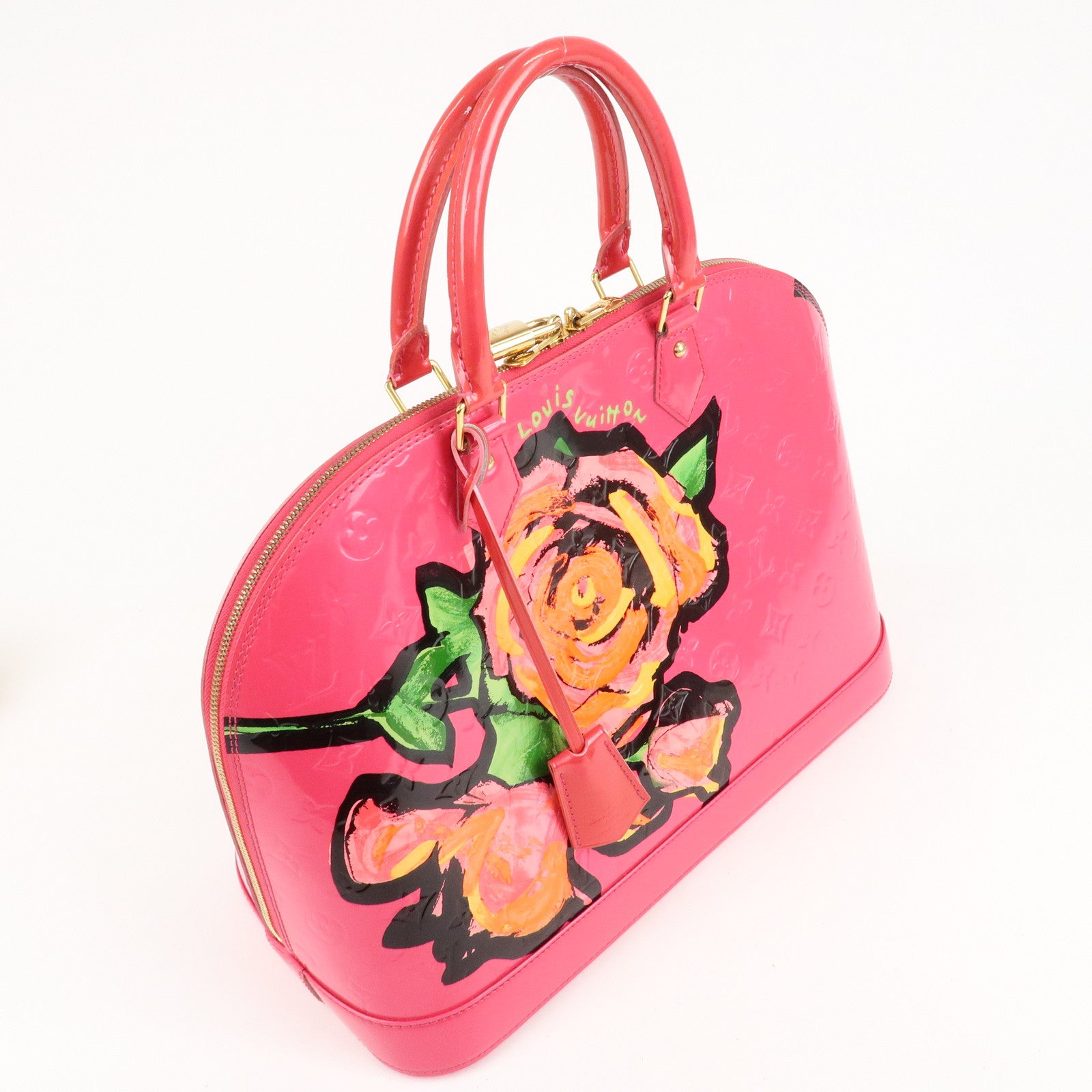 Louis Vuitton Monogram Vernis Alma MM Hand Bag Rose M93686 Used