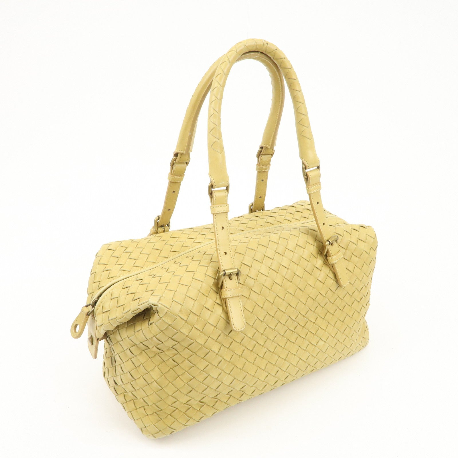 BOTTEGA VENETA Intrecciato Leather Montaigne Boston Bag 173398 Used