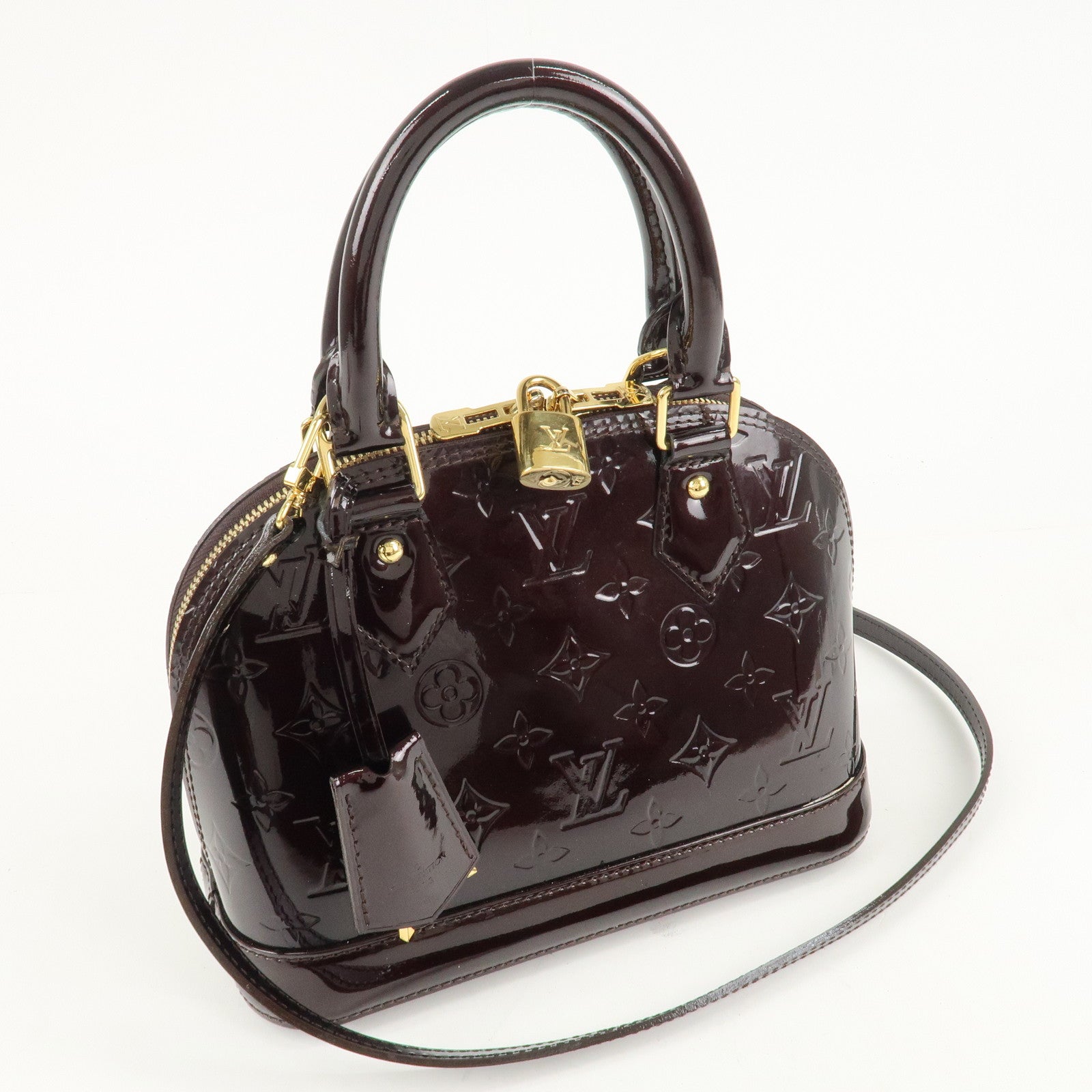 Louis Vuitton Monogram Vernis Alma BB 2Way Bag Amarante M91678 Used