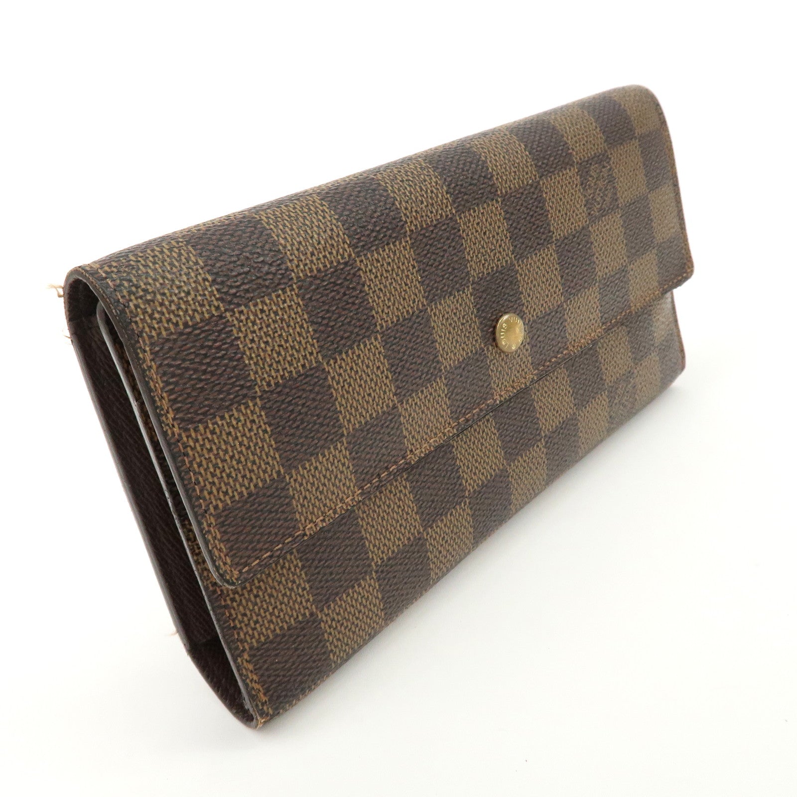 Louis vuitton Damier Porte Tresor International Long Wallet N61215 Used