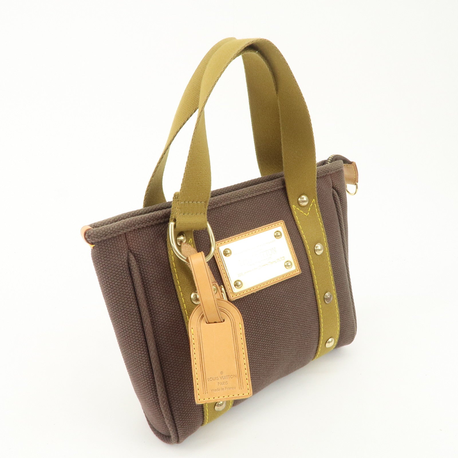 Louis Vuitton Antigua Cabas PM Tote Bag Khaki Antigua M40089 Used