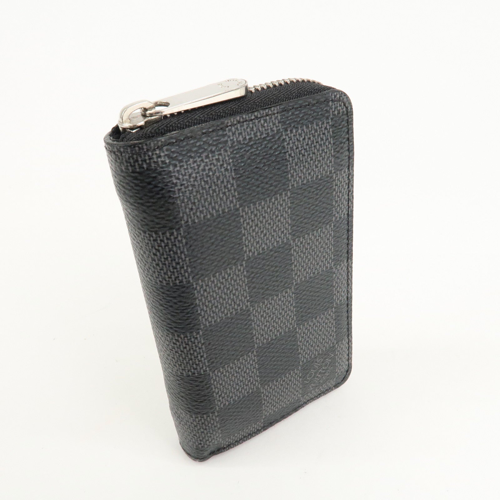Louis Vuitton Damier Graphite Zippy Coin Purse Coin Case N63076 Used