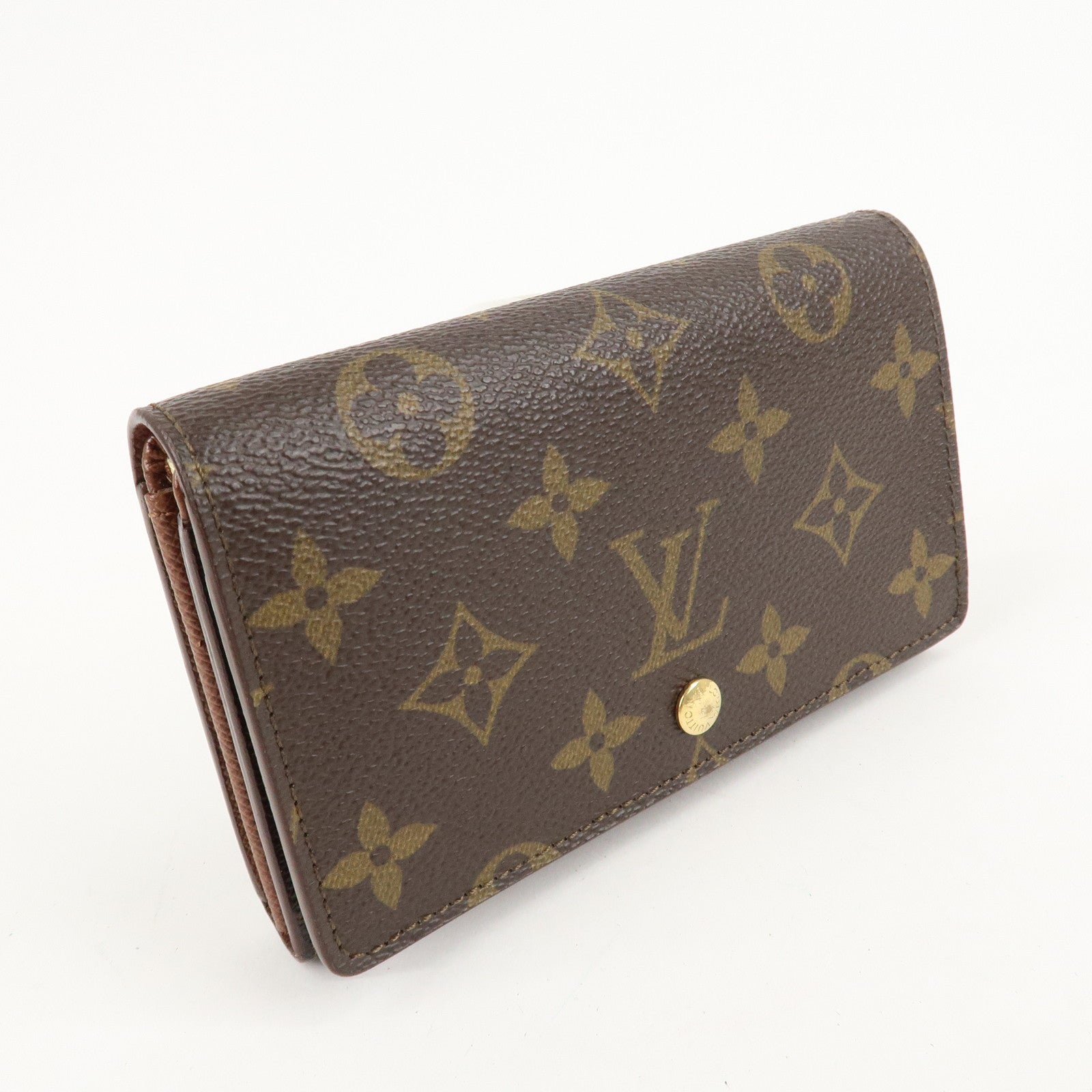 Louis Vuitton Monogram Porte Monnaie Billets Tresor Wallet M61730 Used