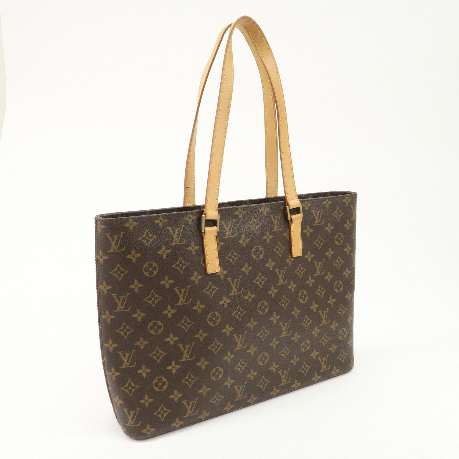 Louis Vuitton Monogram Luco Tote Bag Hand Bag Brown M51155 Used
