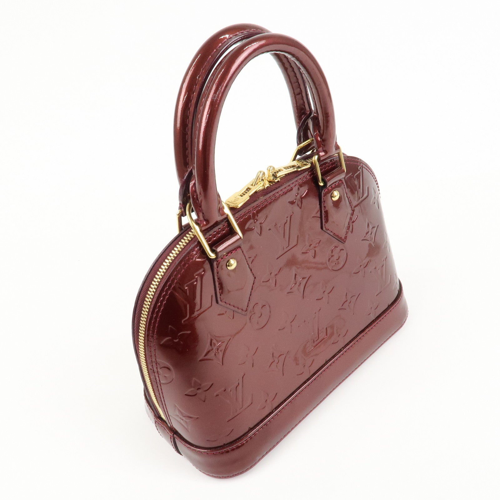 Louis Vuitton Monogram Vernis Alma BB Hand Bag Griotte M90231 Used