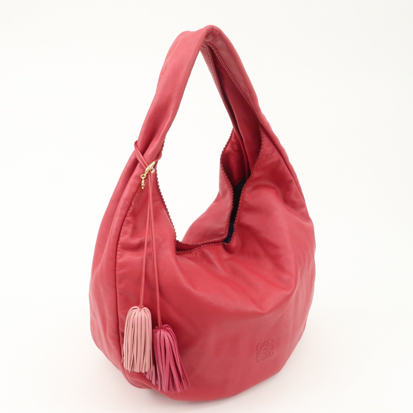 LOEWE Anagram Nappa Leather Viento One Shoulder Bag Pink Used