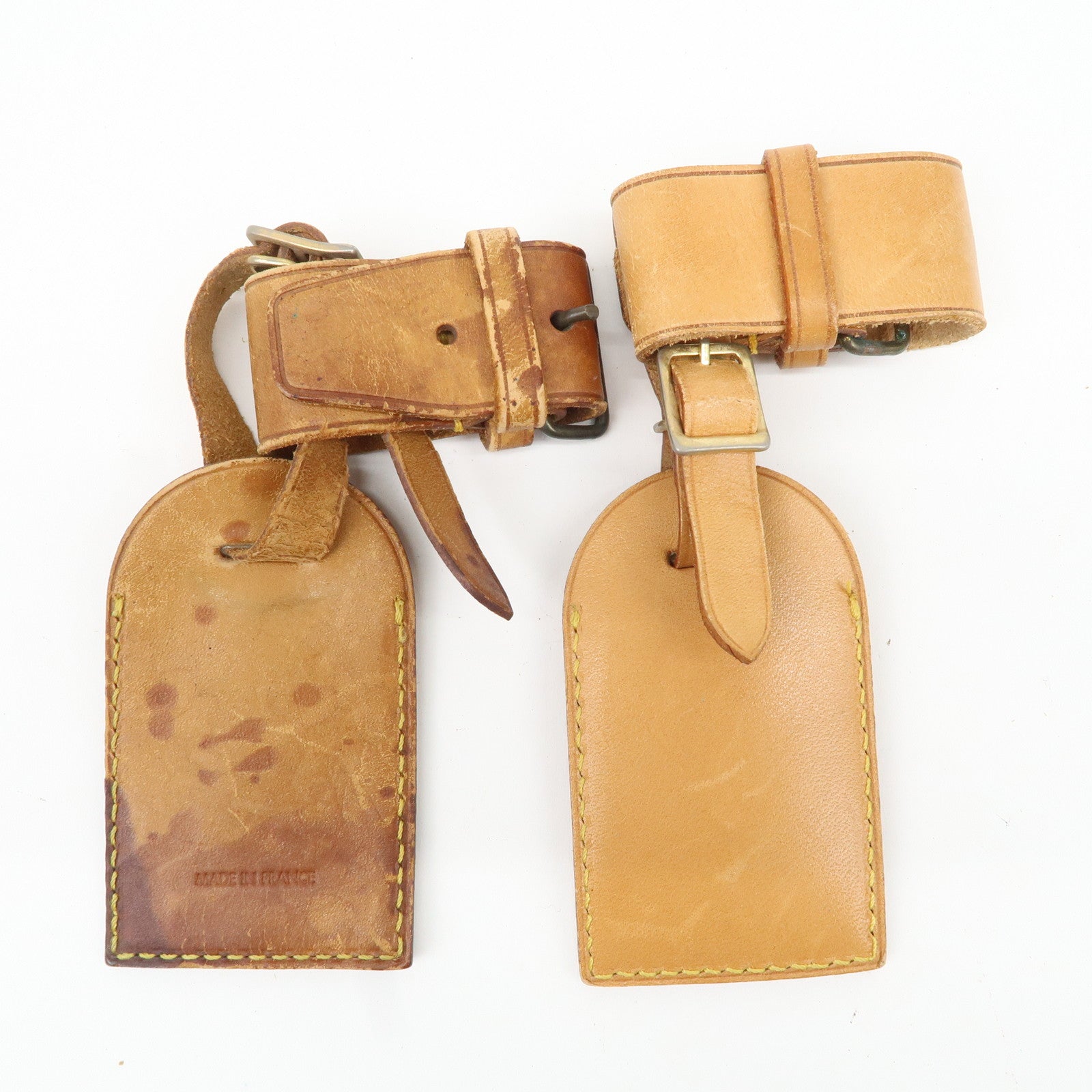 Louis Vuitton Set of 10 Leather Name Tag & Poignet Natural Used