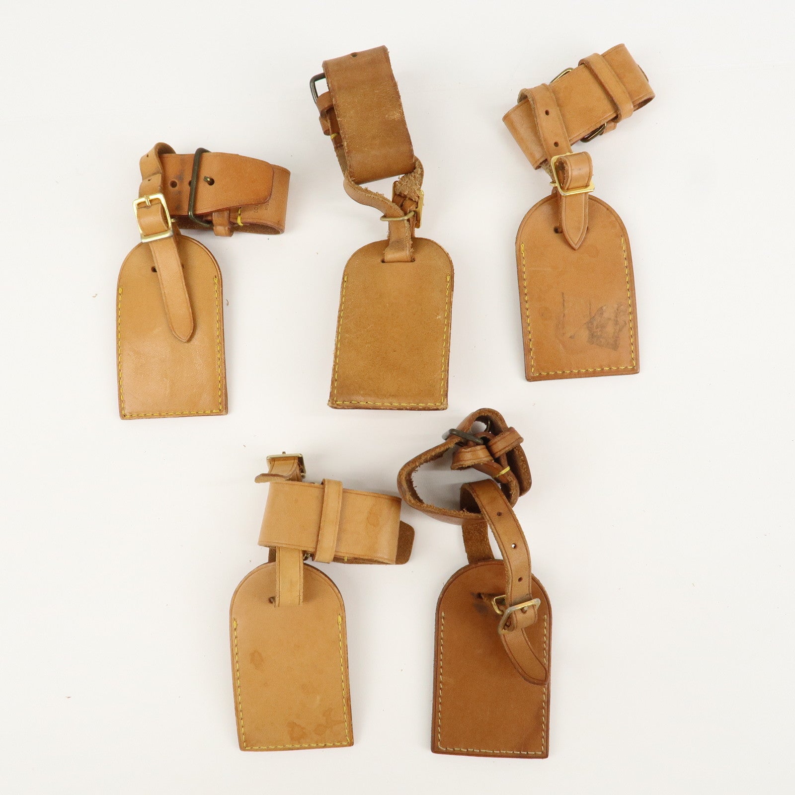 Louis Vuitton Set of 20 Name Tag & Poignet Leather Beige Used