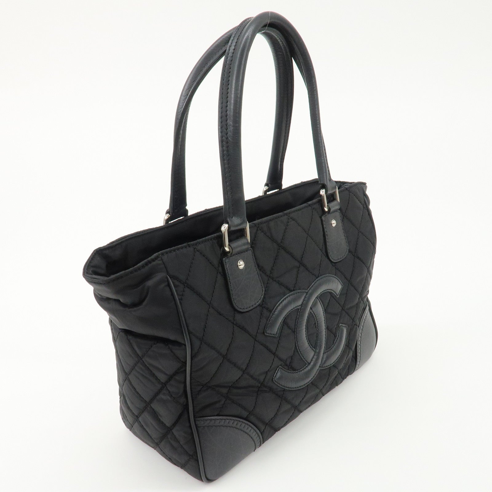 CHANEL Paris New York Wild Stitch Nylon Leather Coco Mark Tote Bag Used