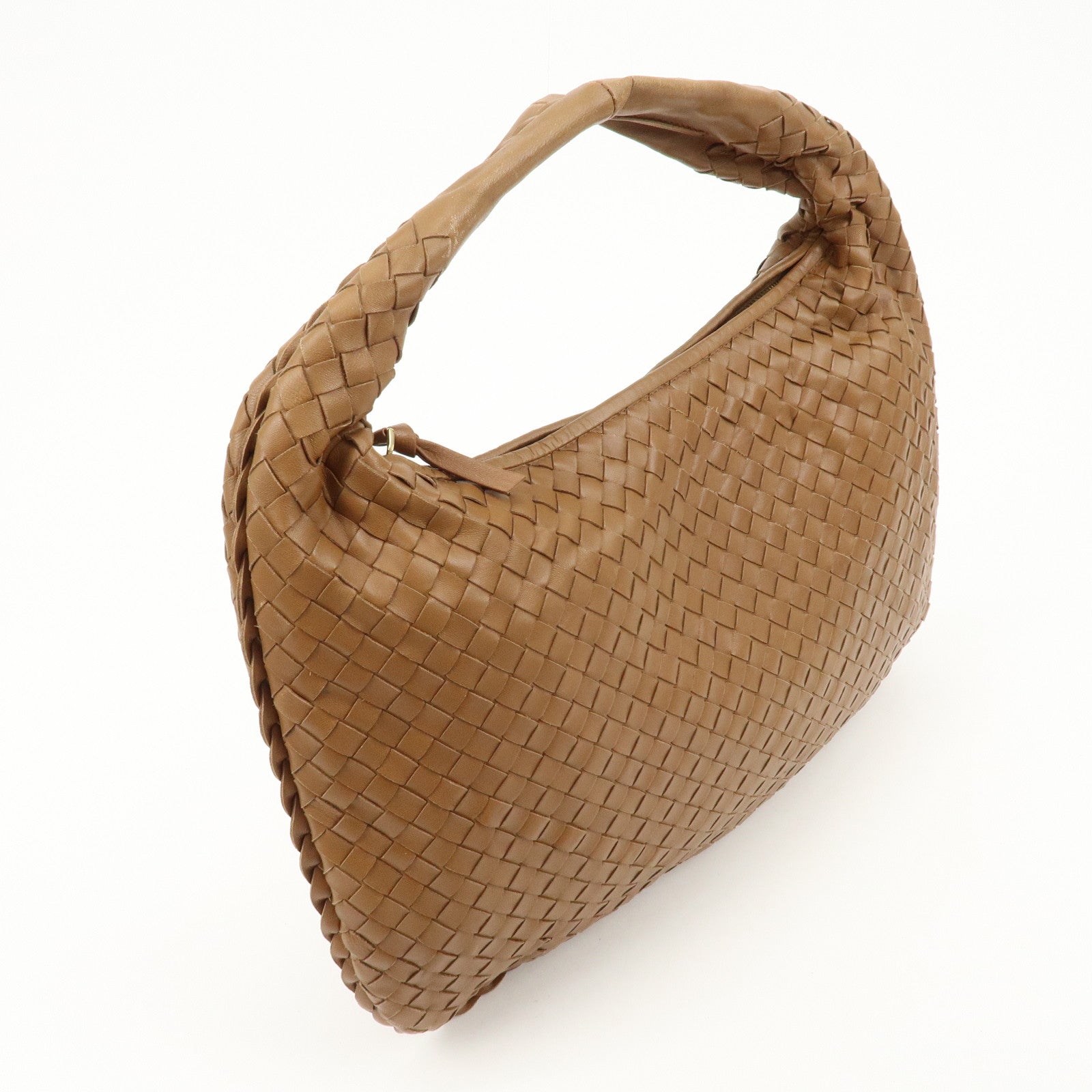 BOTTEGA VENETA Hobo Intrecciato Leather Shoulder Bag Brown 115653 Used