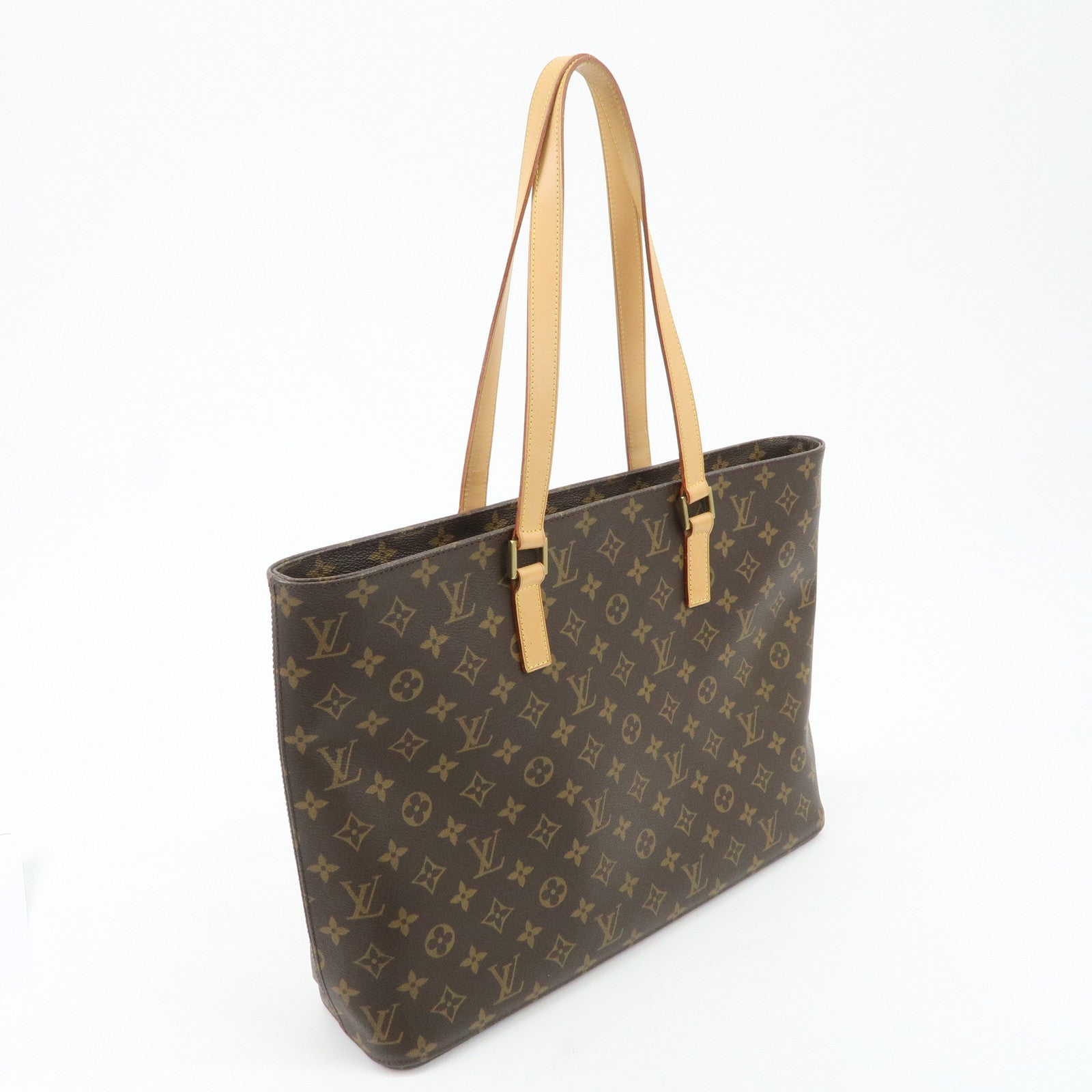 Louis Vuitton Monogram Luco Tote Bag Hand Bag Brown M51155 Used