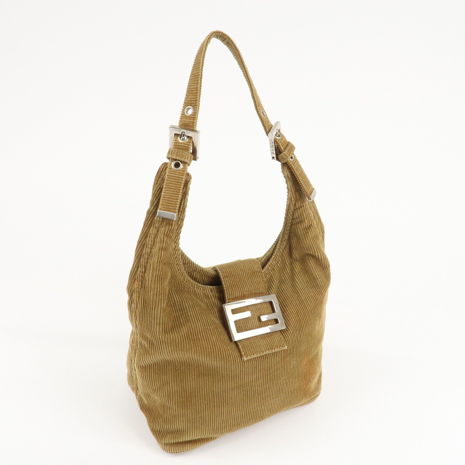 FENDI Corduroy Shoulder Bag 20686 Used