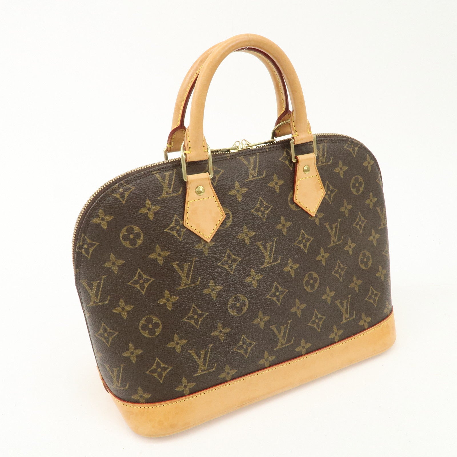 Louis Vuitton Monogram Alma Hand Bag Brown M51130 Used