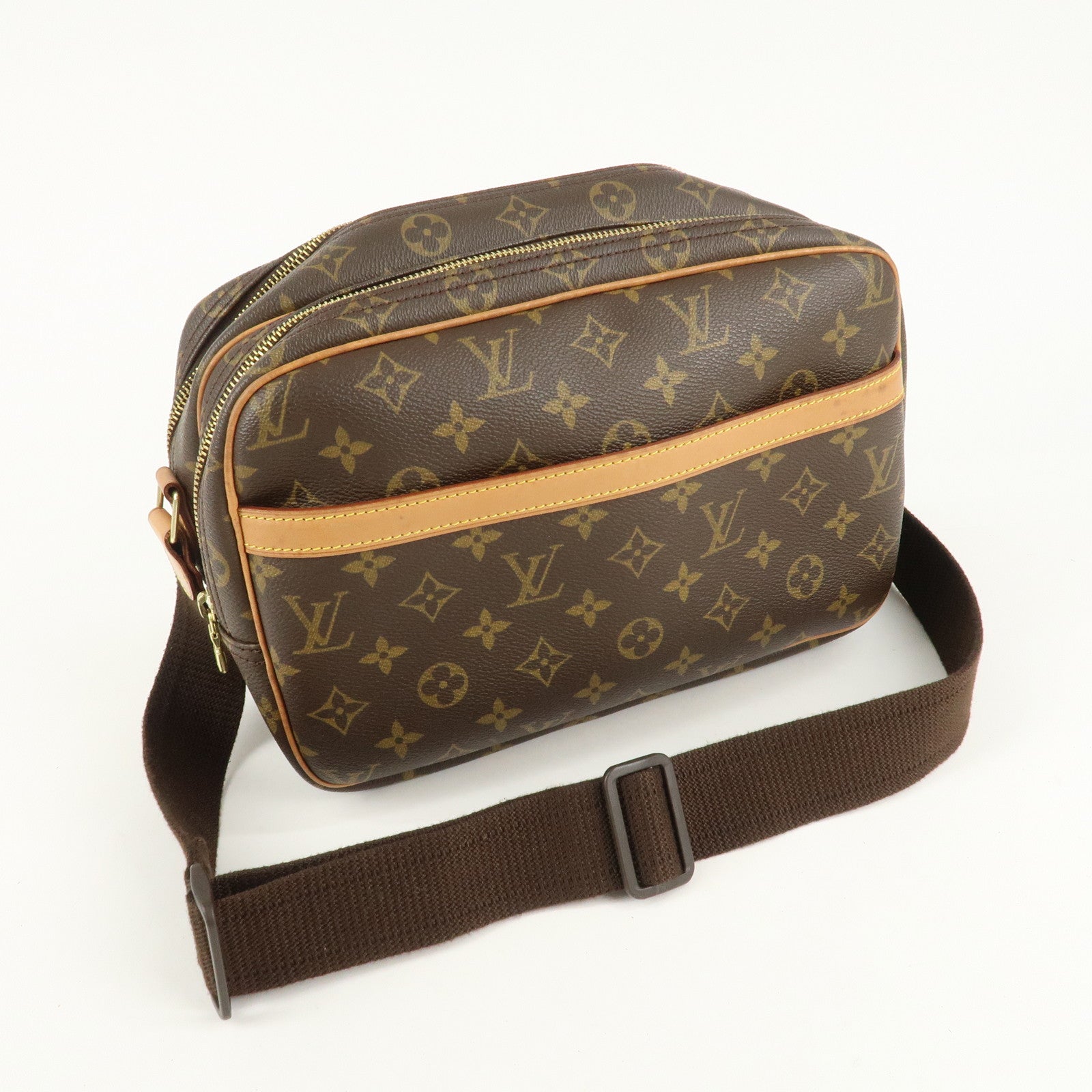 Louis Vuitton Monogram Reporter PM Shoulder Bag Brown M45254 Used