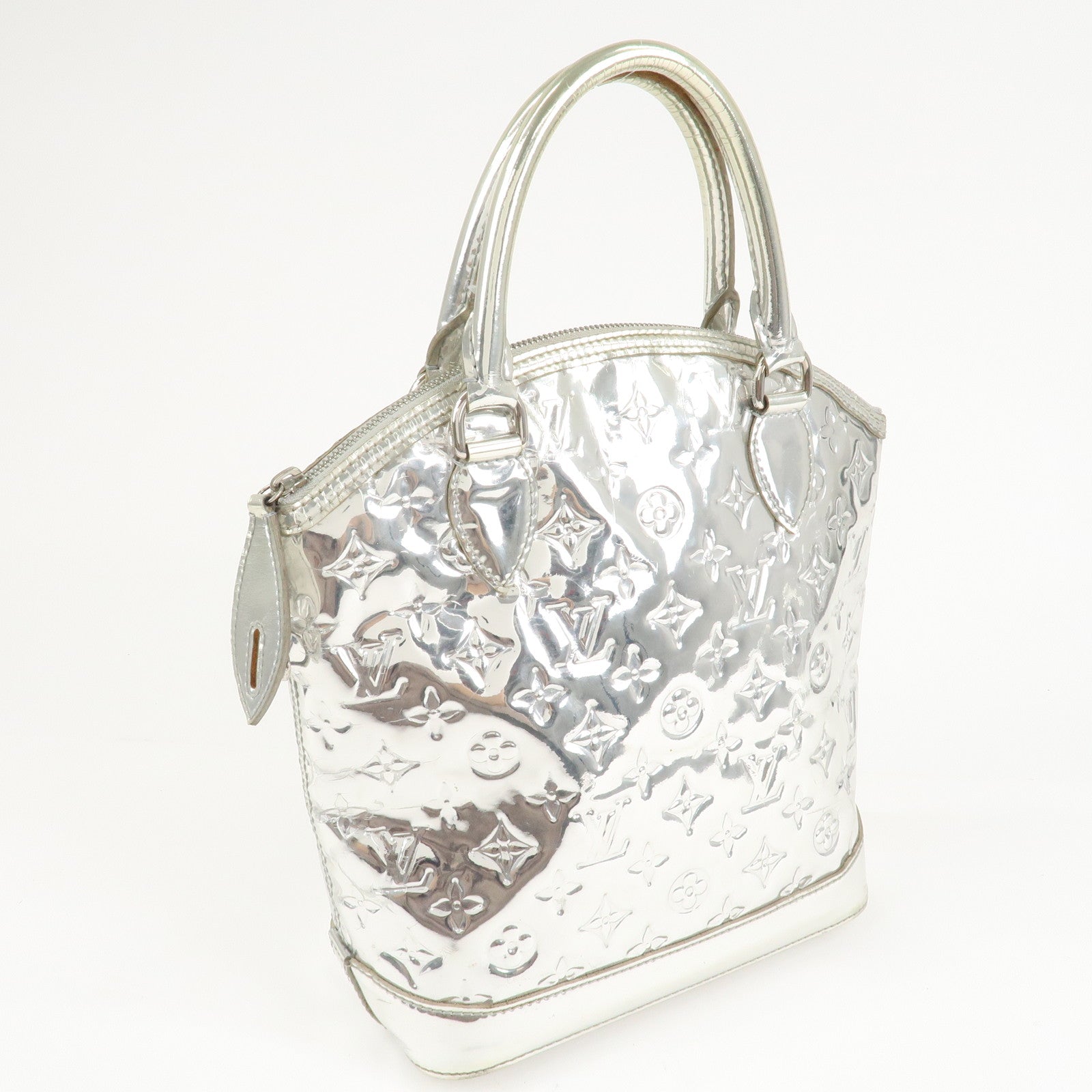 Louis Vuitton Monogram Miroir Lock It Hand Bag Silver M95449 Used