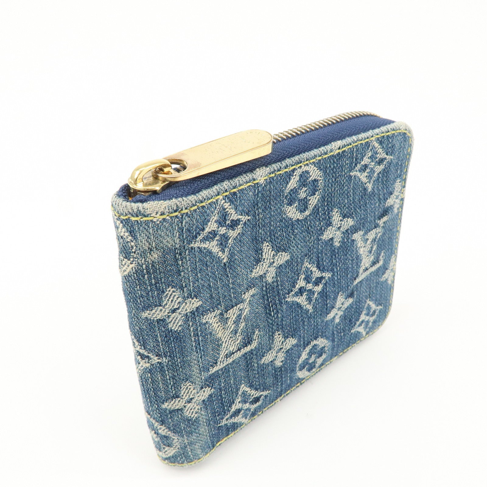 Louis Vuitton Monogram Denim Mini Zippy Wallet M95342 Blue Used