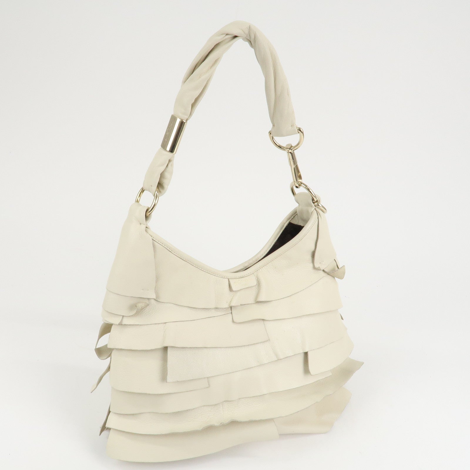 Saint Laurent Paris Leather Saint Tropez One Shoulder Bag Ivory Used
