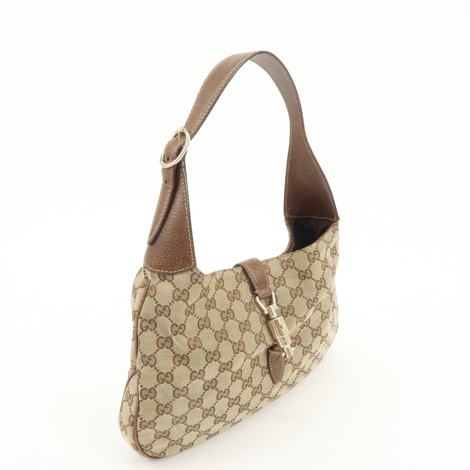Gucci New Jackie GG Canvas Leather Shoulder Bag Used